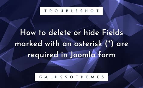 remove asterisks from joomla.